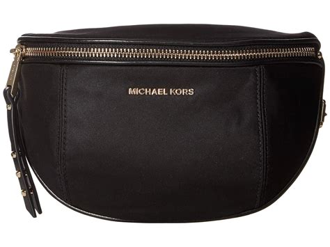 michael kors black leather belt bag